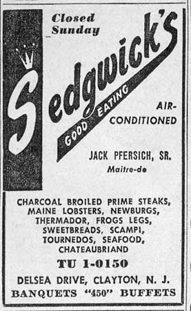 Sedgwick's, Clayton advertisement, June 10, 1960