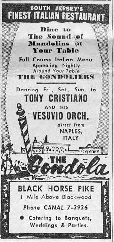 The Gondola advertisement, June 10, 1960