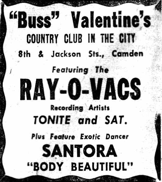 Valentine's Cafe at 1584 South 8th Street, Camden Courier-Post, November 25, 1955