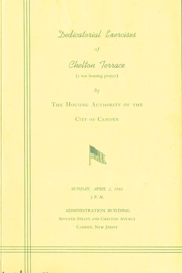 Program of the Dedicatorial Exercises of Chelton Terrace, page 1
