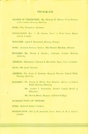 Dedication program for Chelton Terrace, page 3, April 2, 1944