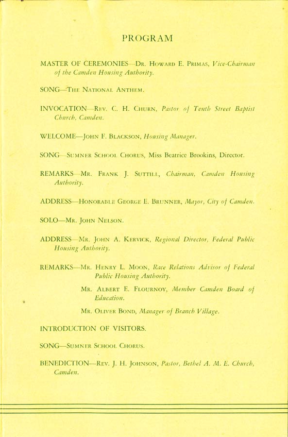 Program of the Dedicatorial Exercises of Chelton Terrace, page 3