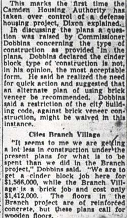 Housing Plans in East Camden Okayed by U.S., continued