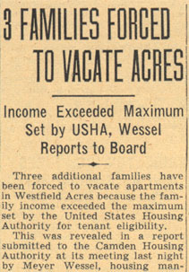 3 Families Forced to Vacate Acres, June 15 1939, page 1
