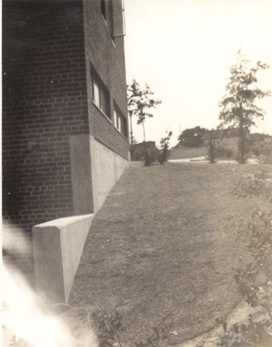 North wing of Building 9 near Boiler House, showing terrace, July 1941