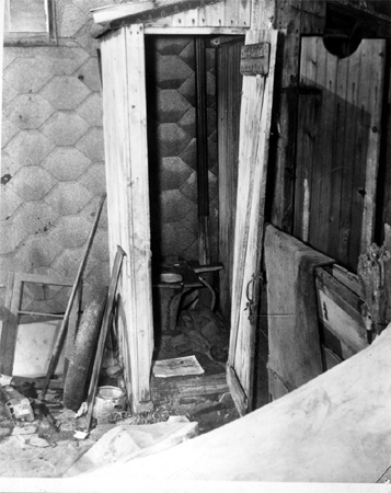 Outdoor toilet, Camden 1938 — conditions in the area before Branch Village was built