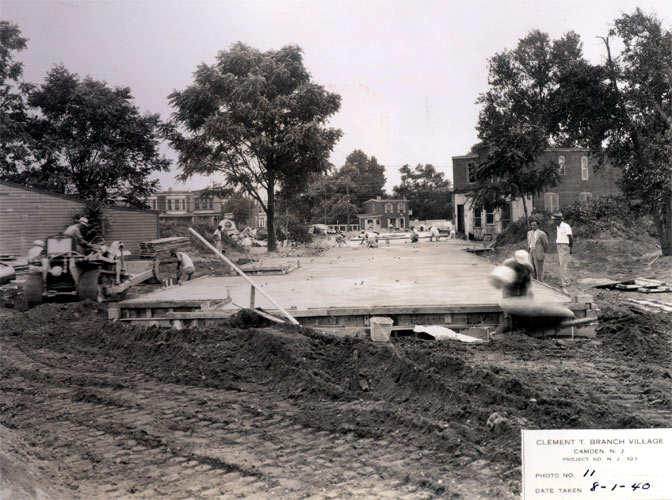 The first floor slab for building #18, Clement T. Branch Village, August 1940
