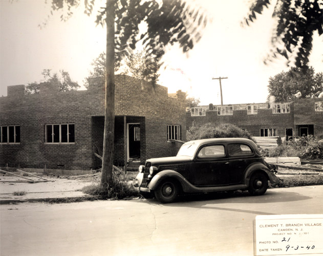 Construction work on buildings #16 and #18, Clement T. Branch Village, September 1940