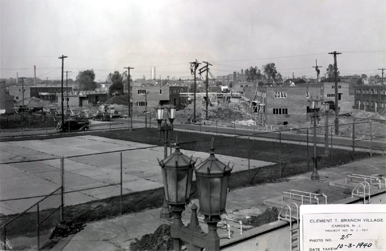 Construction work on buildings #1, #3, #5, and #7, Clement T. Branch Village, October 1940