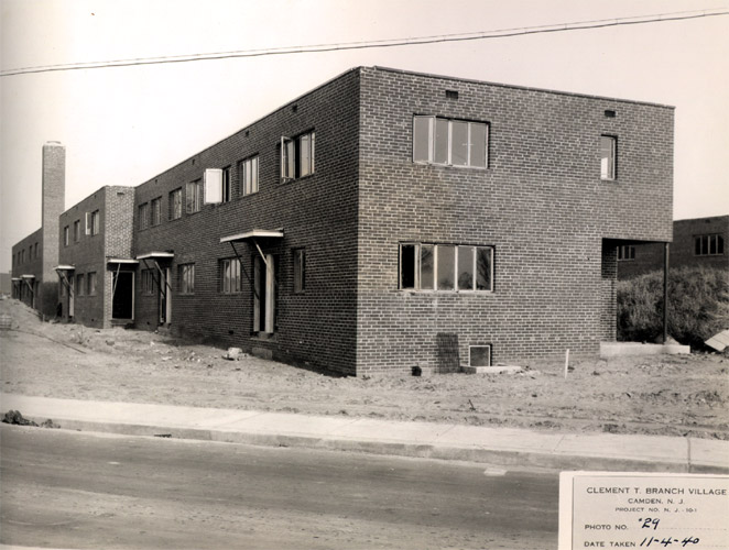 Construction work on building #3, Clement T. Branch Village, November 1940