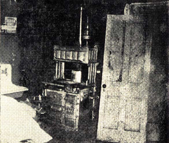Interior of a dilapidated kitchen before Branch Village was built, Camden, 1938