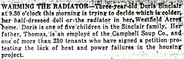 Warming the Radiator, article text about heating failures at Westfield Acres
