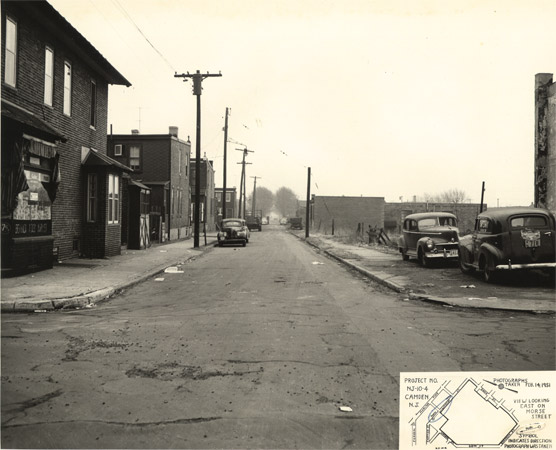 Looking south on Morse Street to the intersection at Berwick Street, February 14, 1951