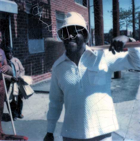 Al Ashley at McGuire Gardens cleanup day, May 1974