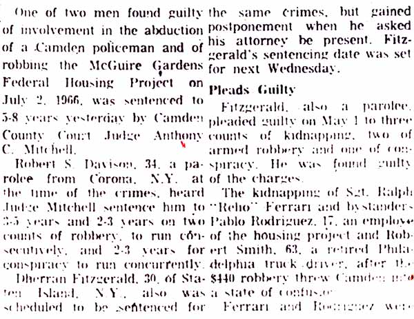 Man Sentenced In Kidnap-Holdup, Camden Courier-Post, July 14, 1967, part 2