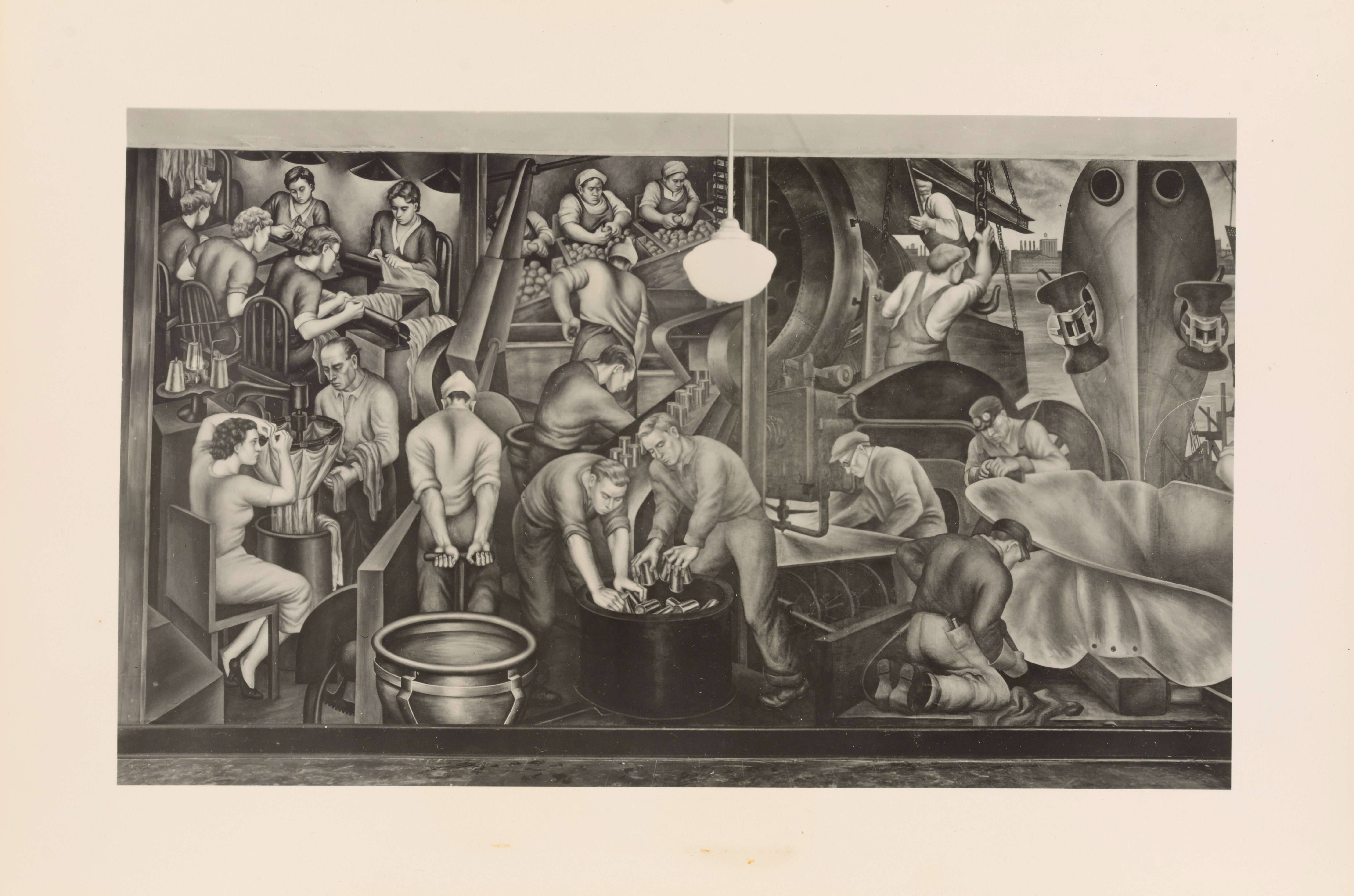 Mural in social room, Westfield Acres
