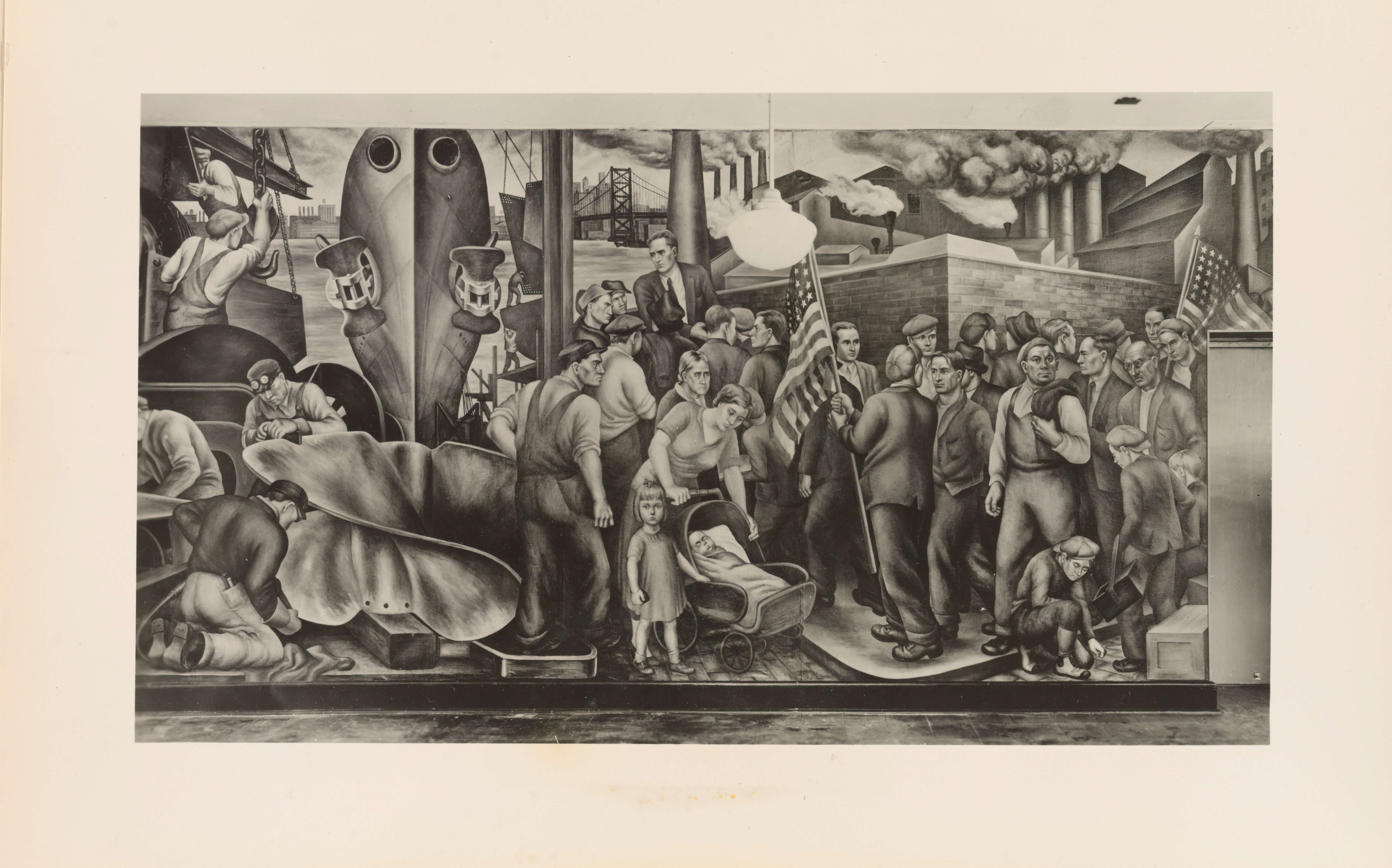 Mural in social room, Westfield Acres
