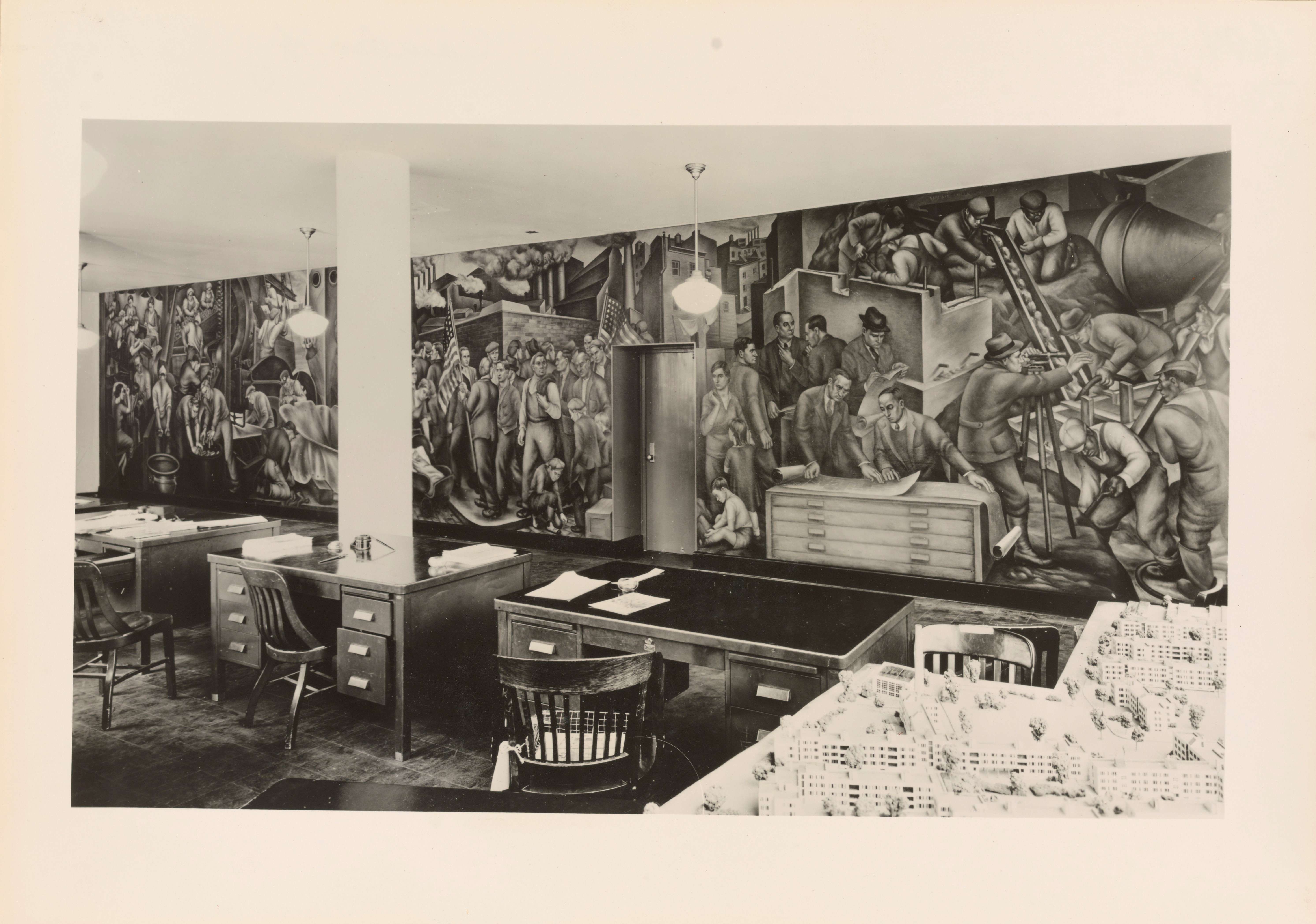 Mural in social room, Westfield Acres