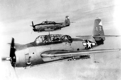 TBM Avenger torpedo bomber in flight