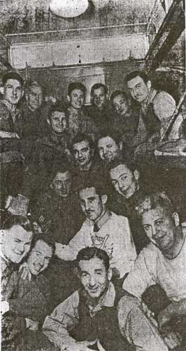 Canadian Army Show stars on a troop train, late 1943 or early 1944