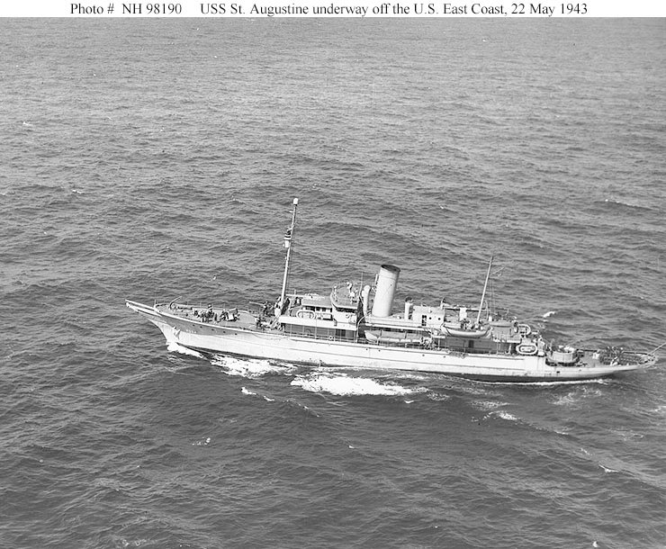 USS Saint Augustine (PG-54) underway off the U.S. East Coast, 22 May 1943