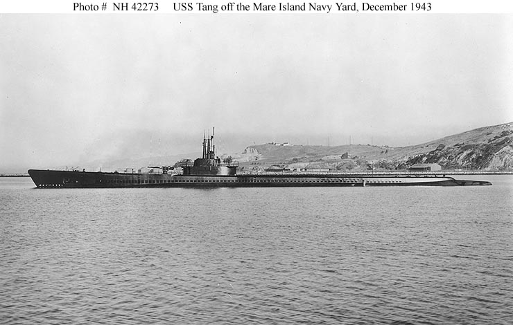 USS Tang off the Mare Island Navy Yard, December 1943
