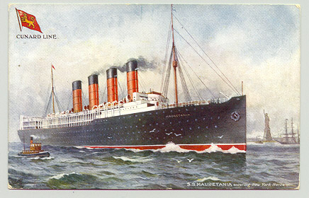 The SS Mauritania at New York Harbor