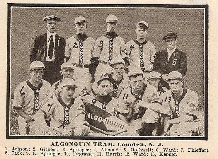 1913 Algonquin Tribe No. 245 baseball club team photo