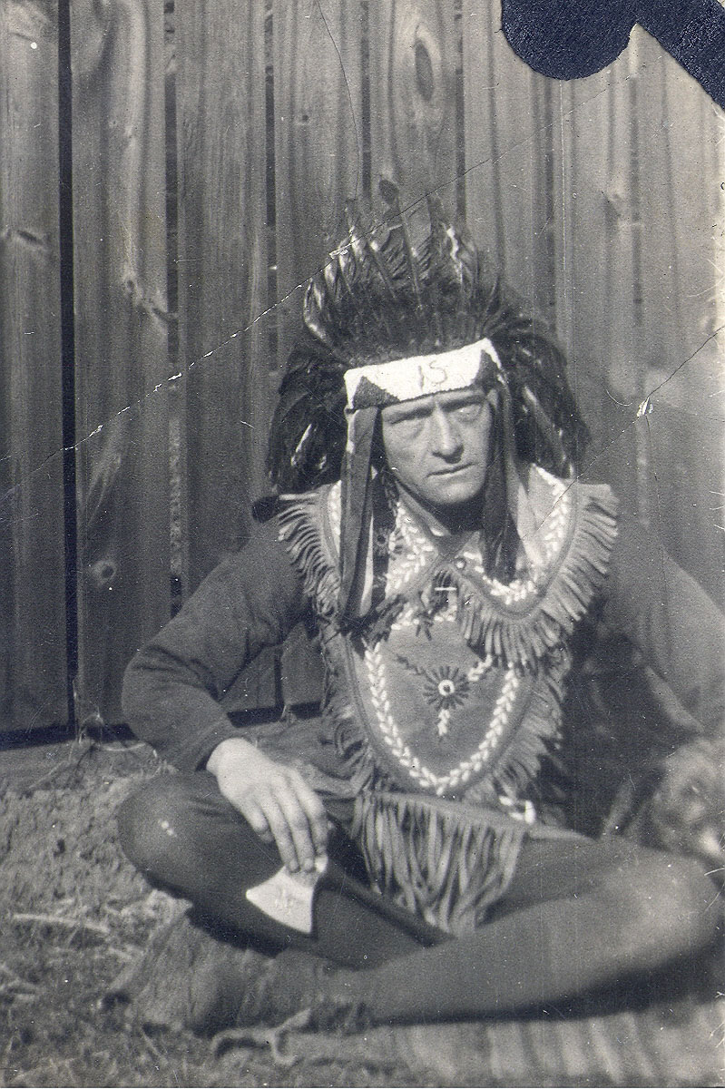 Grover Cleveland Herman Behm in IORM regalia, 1924, rear of 725 Fern Street Camden