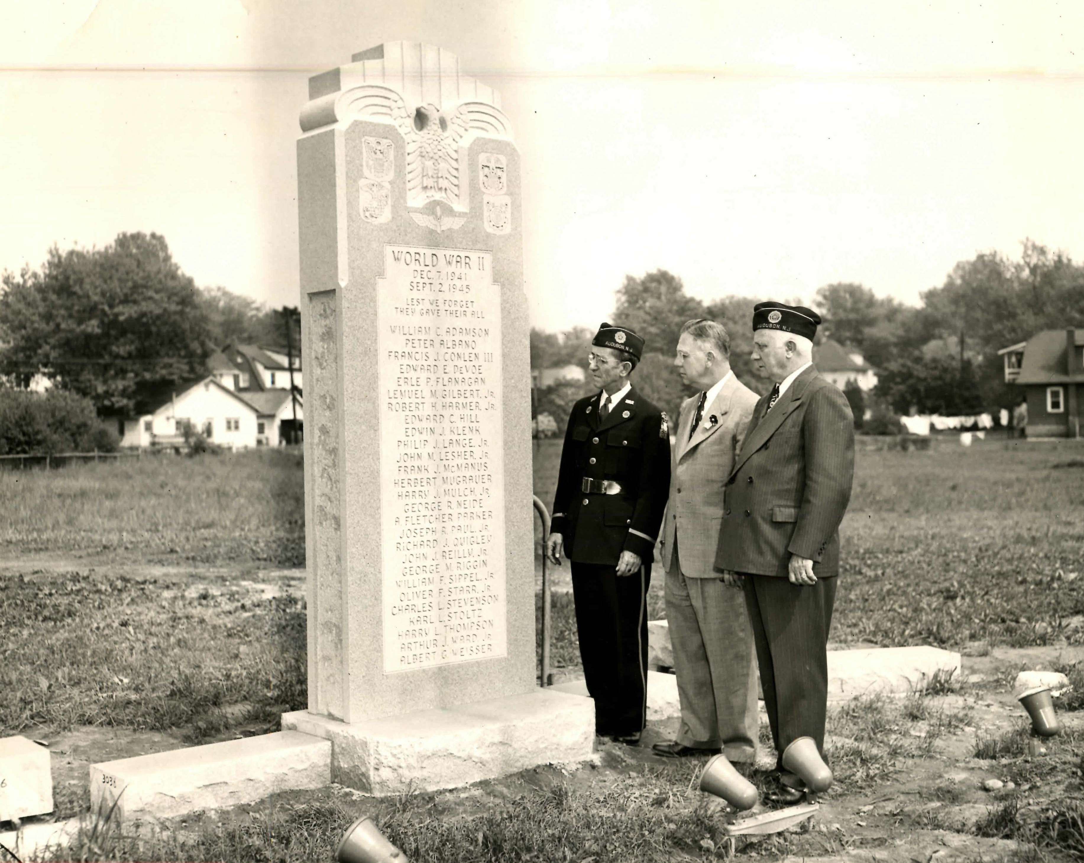 Audubon War Memorial — dedication photo