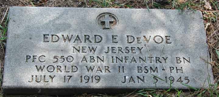 Portrait of Private First Class Edward E. DeVoe