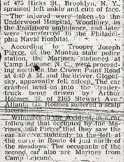 Newspaper clipping continued: accident details