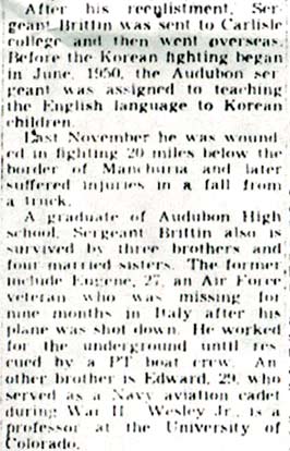 Newspaper clipping continued: biography of Nelson Brittin