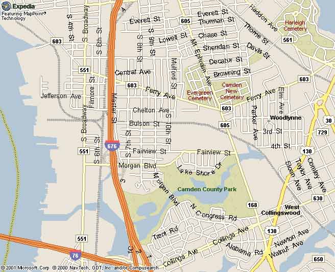Map of the 8th Ward of Camden NJ