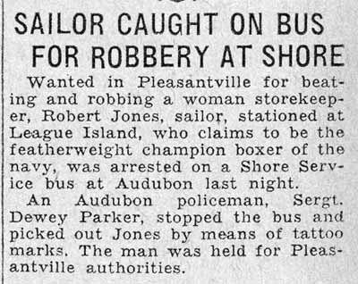 Newspaper clipping about Sergeant Dewey Parker, October 21, 1931