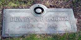 Grave of A. Fletcher 'Dewey' Parker at Locustwood Cemetery, Cherry Hill, New Jersey