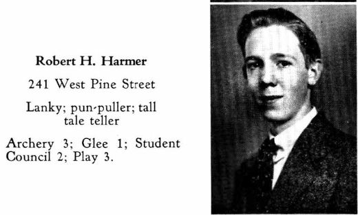 Audubon High School Class of 1941 yearbook entry for Robert H. Harmer