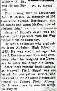 Newspaper clipping continued: biography of William F. Sippel Jr.