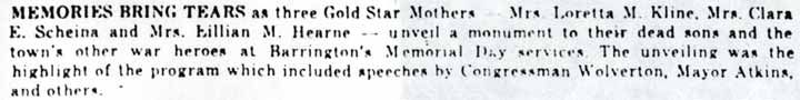 Barrington WWII memorial dedication ceremony, May 31, 1948
