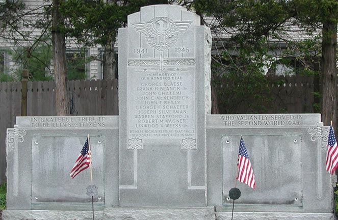 Berlin N.J. World War II War Memorial inscription