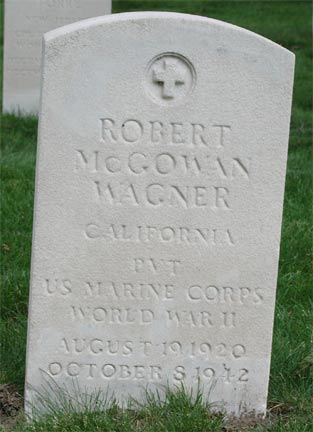Memorial marker for Robert McGowan Wagner at Beverly National Cemetery