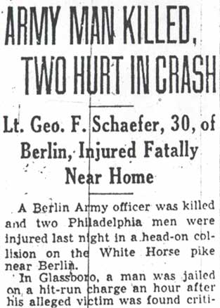 Newspaper headline: Army Man Killed, Two Hurt In Crash