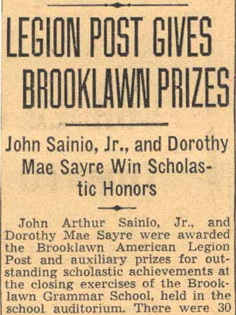 Legion Post Gives Brooklawn Prizes, Camden Courier-Post June 10 1938, part 1