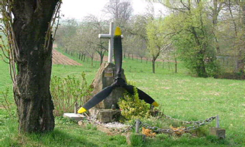 Memorial of American flyers died by airplane crashing in Palacov, near to Hostasovice, Czech Republic.