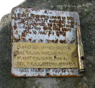Memorial plaque for the Flying Finger crew at Hostasovice Czech Republic