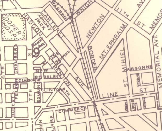 1946 map of Camden showing the new section of Mt. Ephraim Avenue