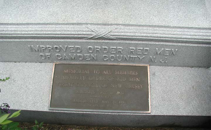 Front view of the Red Men WWI Memorial
