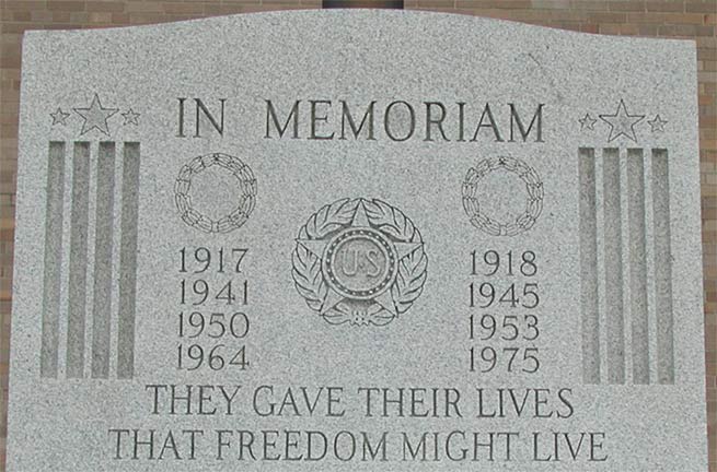 Roosevelt Plaza War Memorial inscription, Camden NJ