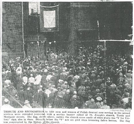 Service flag unfurled by St. Joseph's Church, Camden NJ, August 31, 1943