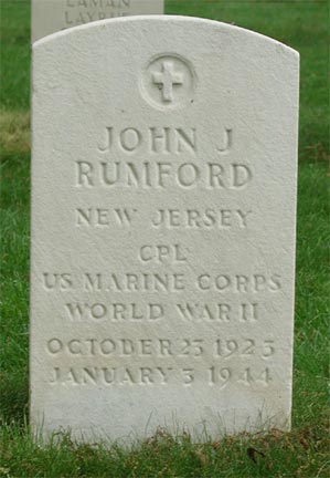 Clementon NJ World War II memorial listing John J. Rumford